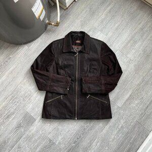 Brown Vintage Danier Full Zip-Up Suede Genuine...